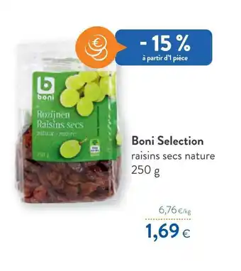 Colruyt Boni Selection Raisins Secs Nature offre