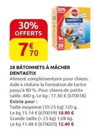 Rural Master Purina - 28 bâtonnets à mâcher dentastix offre