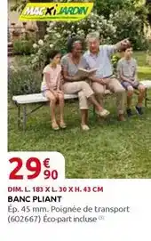 Rural Master Dim - banc pliant offre