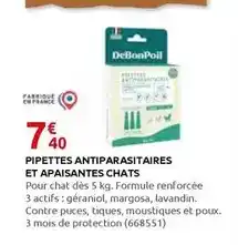 Rural Master Pipettes antiparasitaires et apaisantes chats offre
