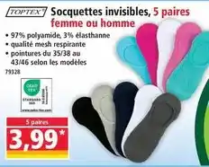 Norma Toptex - socquettes invisibles offre