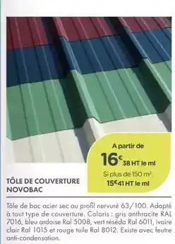 Point Vert Tôle de couverture novobac offre