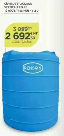 Point Vert Renson - 13 000 litres nue-bleu offre