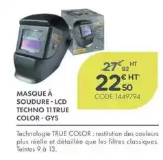 Point Vert Gys - masque à soudure lcd techno 11true color offre