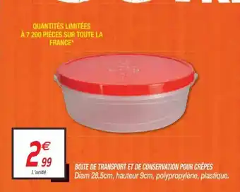 Boite de Transport Et de Conservation Pour Crêpes