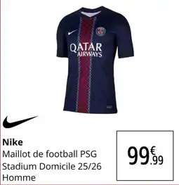 Intersport Nike maillot de football psg stadium domicile 25/26 homme offre