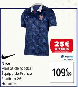 Intersport Nike maillot de football équipe de france stadium 26 homme offre