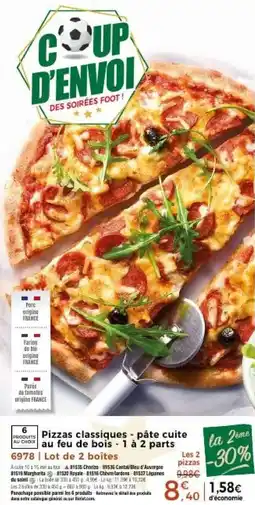 Thiriet Pizzas classiques - pâte cuite au feu de bois - 1 à 2 parts offre