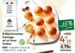 Thiriet 9 Mini brioches froma ail et fines herbes offre
