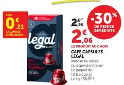 Maximarché CAFE CAPSULES LEGAL offre
