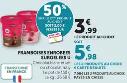 Maximarché FRAMBOISES ENROBEES SURGELEES U offre
