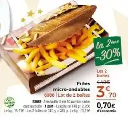 Thiriet Frites micro-ondables offre