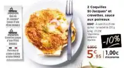 Thiriet 2 Coquilles St-Jacques et crevettes, sauce aux poireaux offre