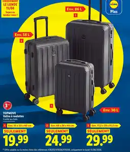 Lidl Topmove valise à roulettes env. 55 x 20 x 40 cm offre