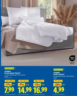Lidl Livarno couette piquée topcool offre