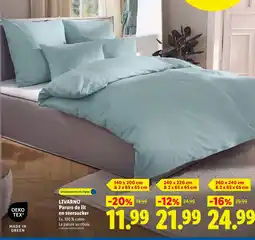 Lidl Livarno parure de lit en seersucker 140 x 200 cm & 2 x 65 x 65 cm offre