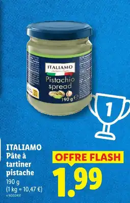 Lidl Italiano pâte à tartiner pistache offre