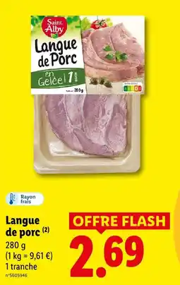 Lidl Saint alby langue de porc offre