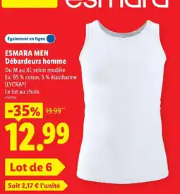 Lidl Esmara débardeurs homme offre