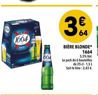 Supeco Bière Blonde 1664 offre