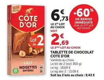 Côte d'or - tablette de chocolat