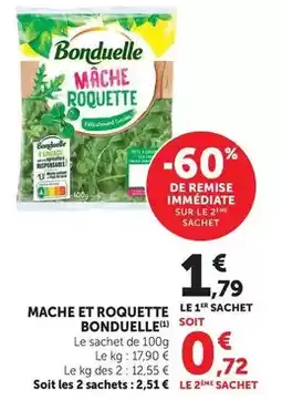 Hyper U Bonduelle - mache et roquette offre