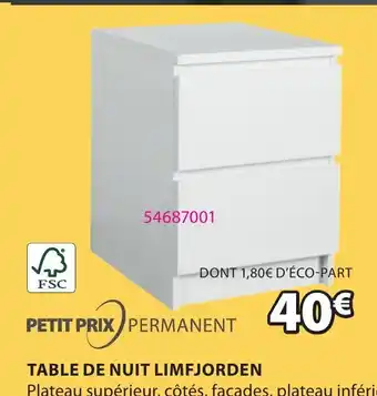 JYSK Table de Nuit Limfjorden offre