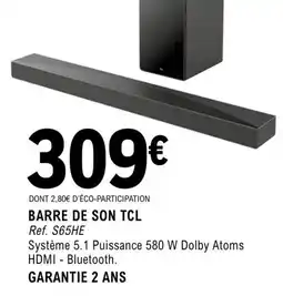 E.Leclerc Espace Culturel Tcl Barre de son offre