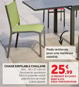 Super U Chaise empilable challans offre