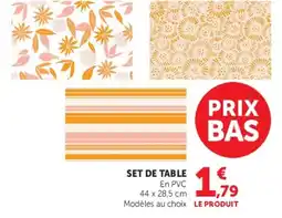 Super U Set de table offre