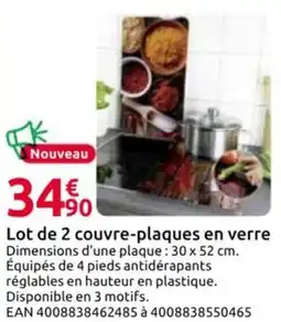 Mr Bricolage Lot de 2 couvre-plaques en verre offre