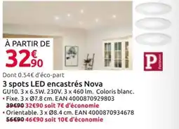 Mr Bricolage 3 spots LED encastrés Nova offre