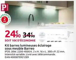 Mr Bricolage Kit barres lumineuses éclairage sous meuble Barreo offre