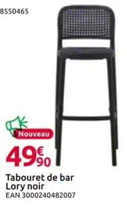 Mr Bricolage Tabouret de bar Lory noir offre