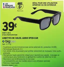 E.Leclerc Bigben de soleil audio open-ear offre