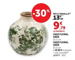 Super U Vase floral gres offre