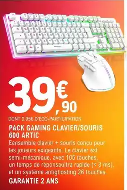E.Leclerc Espace Culturel Pack gaming clavier/souris 600 artic offre