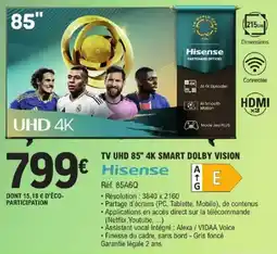 E.Leclerc Hisense Tv uhd 85" 4k smart dolby vision offre