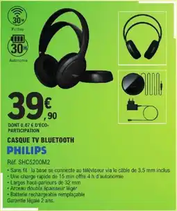 E.Leclerc Philips Casque tv bluetooth offre