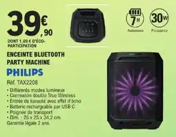 E.Leclerc Philips Enceinte bluetooth party machine offre
