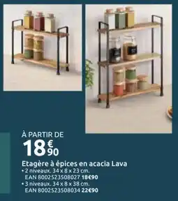Mr Bricolage Etagère à épices en acacia Lava offre