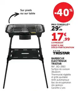 Super U Tristar barbecue electrique offre
