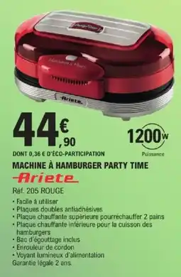 E.Leclerc Ariete Machine à hamburger party time offre