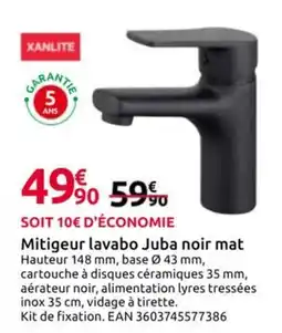 Mr Bricolage Mitigeur lavabo Juba noir mat offre