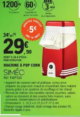 E.Leclerc Simeo Machine à pop corn offre
