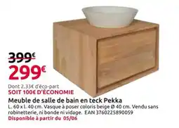 Mr Bricolage Meuble de salle de bain en teck Pekka offre