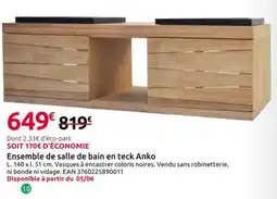 Mr Bricolage Ensemble de salle de bain en teck Anko offre