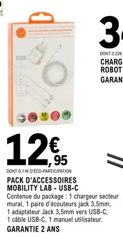 E.Leclerc Espace Culturel Pack d'accessoires mobility lab - usb-c offre