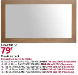 Mr Bricolage Miroir en teck offre