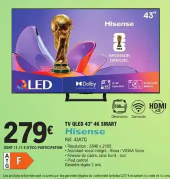 Hisense Tv qled 43" 4k smart